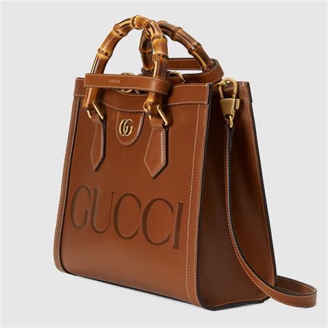 Gucci Diana small tote bag in brown leather 